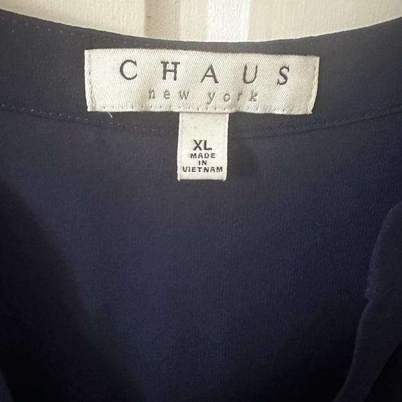 CHAUS New York Blue Semi-Sheer Blouse, XL - Picture 3 of 3